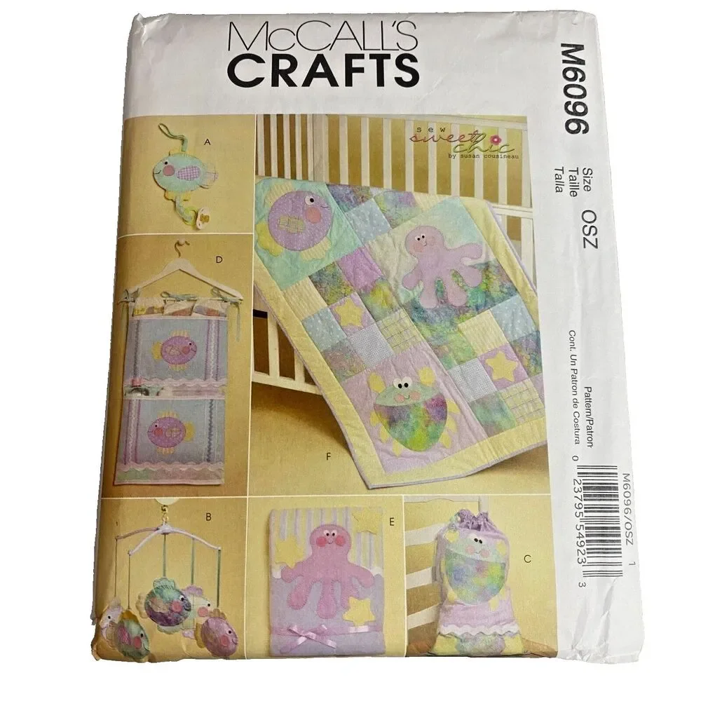 #M6096 McCall's Crafts Baby Quilt, Blanket, Organizer Bag Mobile Sewing Pattern
